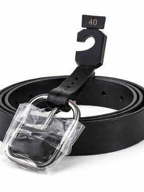 Mens Black Full Grain Leather Belt Size 40 Genuine Leather Classic Casual Dress